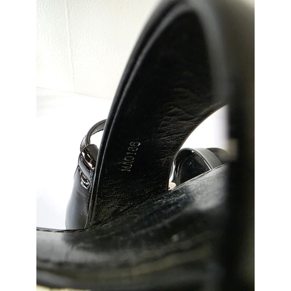 Louis Vuitton Black Patent Leather Silver-tone Sandals 36 sz - Picture 12 of 16